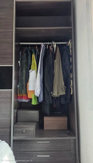 Armario 3 modulos y 3 puertas madera y cristal