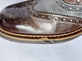 Zapatos de Piel Hombre marrón y azul, Talla 42