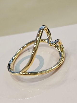 Anillo Pandora Corazón Orgánico Dorado Talla 18