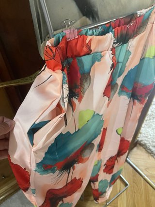 Conjunto seda ligera estampado floral