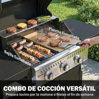 Barbacoa Gas 3 Quemadores 7.5 kW Termómetro