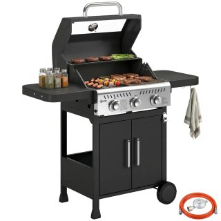 Barbacoa Gas 3 Quemadores 7.5 kW Termómetro