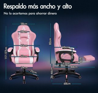 Silla Ergonómica Escritorio Rosa