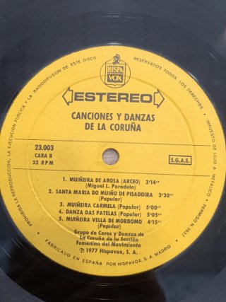Vinilo Canciones y Danzas de La Coruña