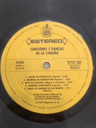 Vinilo Canciones y Danzas de La Coruña