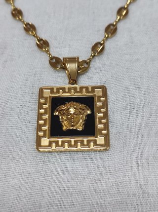 Cadena Versace Acero Inoxidable Negra y Dorada