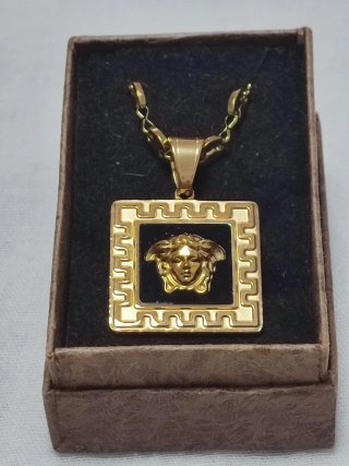 Cadena Versace Acero Inoxidable Negra y Dorada