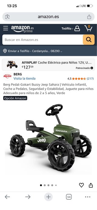Coche a pedales JEEP SAHARA