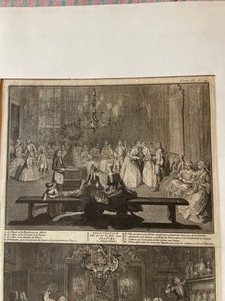 2 Grabados unidos Franceses Siglo XVIII