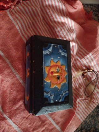 Caja azul madera artesanal