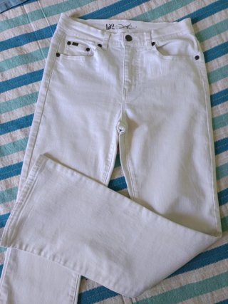 Pantaloni Lee donna bianchi elasticizzati