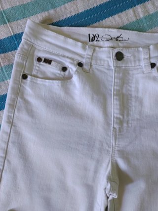 Pantaloni Lee donna bianchi elasticizzati