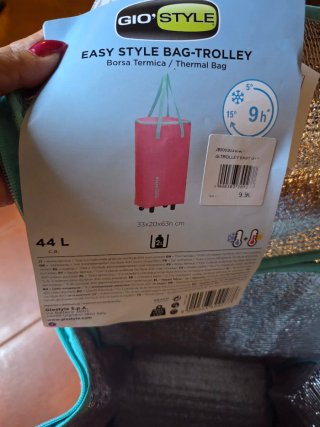 Borsa termica trolley rosa e turchese