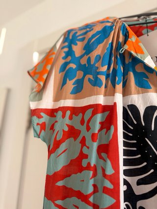 Vestido Zara Estampado Midi Multicolor