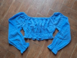 Top Stradivarius azul talla S
