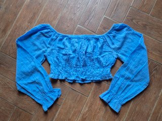 Top Stradivarius azul talla S