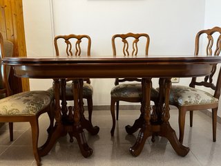 Mesa de comedor extensible de madera