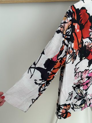 Blusa Mango Estampada Flores Talla XL