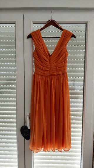 Vestido fiesta Mango salmón