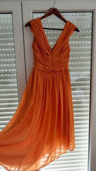 Vestido fiesta Mango salmón