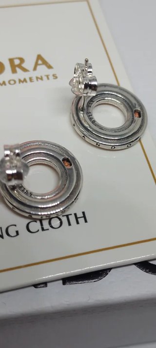 Pendientes Pandora Aro Circonitas Oro y Plata