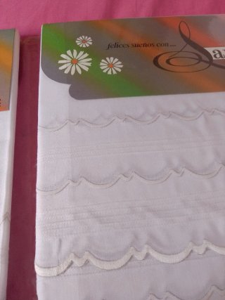 Juego Sábanas 135cm Tergal Bordado Nuevo