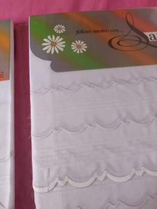 Juego Sábanas 135cm Tergal Bordado Nuevo