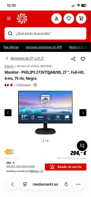 Monitor Philips 27 Full HD 273V7QJAB/00