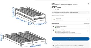 Cama apilable IKEA UTÅKER + 2 colchones 80x200