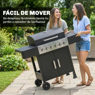 Barbacoa Gas 6 Quemadores con Termómetro