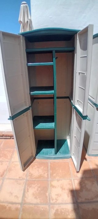 Armario Exterior Plástico Beige y Verde