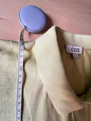 COS 100% Wool Knitted Polo Cardigan – Soft Lemon