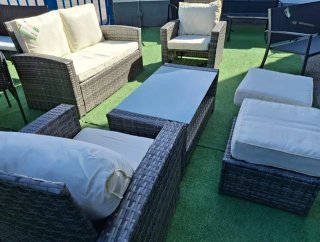 Conjunto Sofá Mesa Terraza Jardín NUEVO