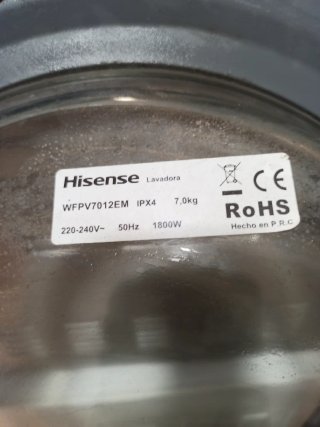 Puerta Lavadora Hisense WFPV7012EM