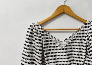 Top manga larga blanco y negro Zara mujer Talla S