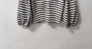 Top manga larga blanco y negro Zara mujer Talla S