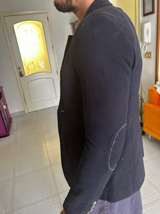 Giacca elegante uomo blu monopetto 44