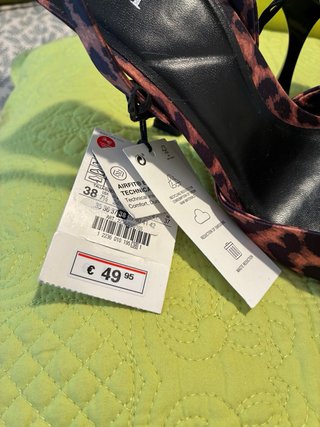 Sandalias Zara Animal Print Talla 38 Broche Joya