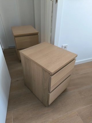 Mesitas de noche Ikea malm madera