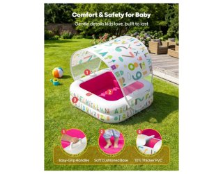 Piscina infantil hinchable con toldo.