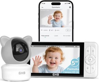 GHB Cámara Vigilancia Bebé Pantalla 5 Wifi