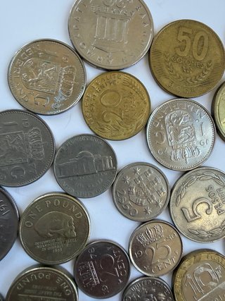 Lote 30 monedas antiguas extranjeras coleccionismo