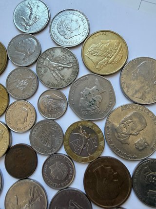 Lote 30 monedas antiguas extranjeras coleccionismo