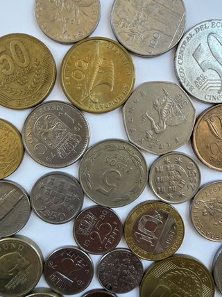 Lote 30 monedas antiguas extranjeras coleccionismo