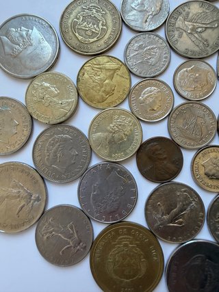 Lote 30 monedas antiguas extranjeras coleccionismo