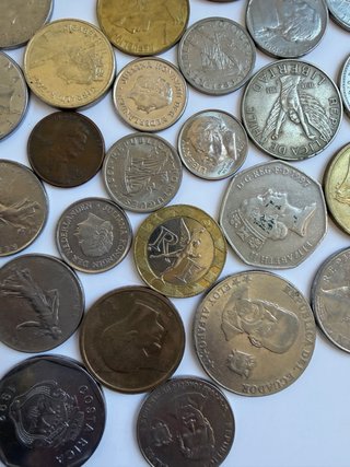 Lote 30 monedas antiguas extranjeras coleccionismo