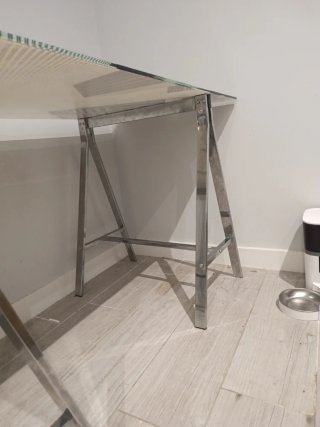 Mesa de cristal para despacho moderna 140x60x75