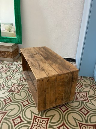 Mueble auxiliar madera con ruedas
