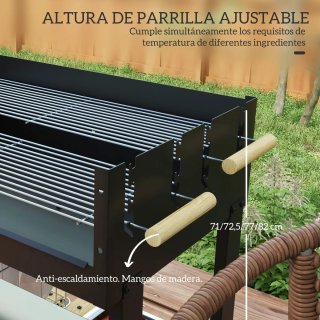Barbacoa Carbón 113x53.5x82.5cm 2 Parrillas