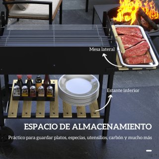 Barbacoa Carbón 113x53.5x82.5cm 2 Parrillas